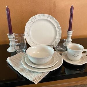 Pfaltzgraff Cream and Gray Dinnerware Collection